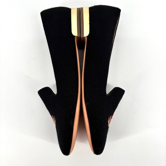 Talbots Ryan Embroidered Dog Loafers Sz 10.5 Wool Blend Scottie Antlers Holiday - Picture 7 of 9